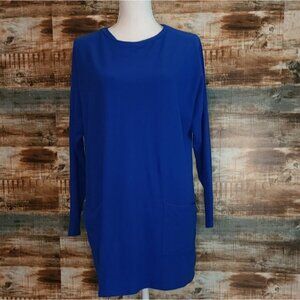 Blue tunic dress long sleeve with 2 pockets XL